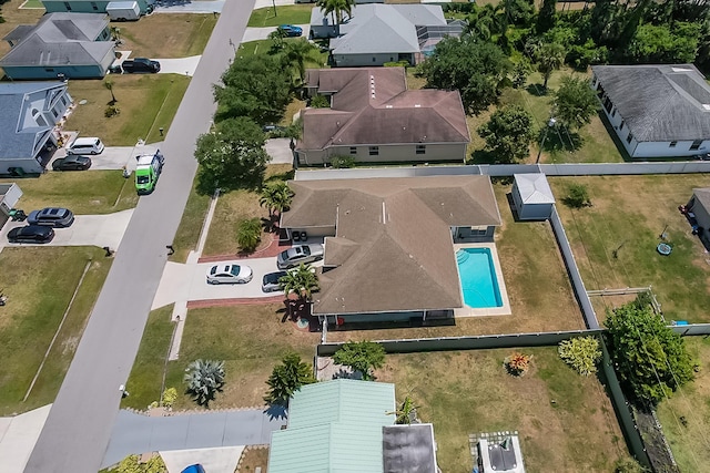 aerial view featuring a residential view