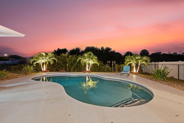 view of pool with fence, a patio area, and a fenced in pool