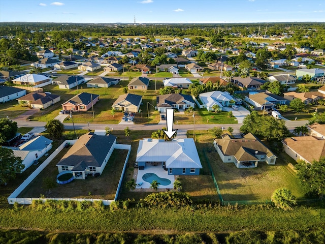 bird's eye view featuring a residential view