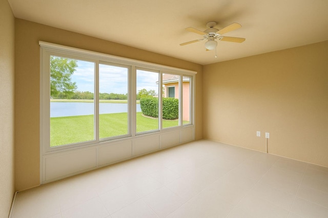12040 SW Elsinore Dr, Port Saint Lucie, FL 34987 - unfurnished room featuring a water view and ceiling fan