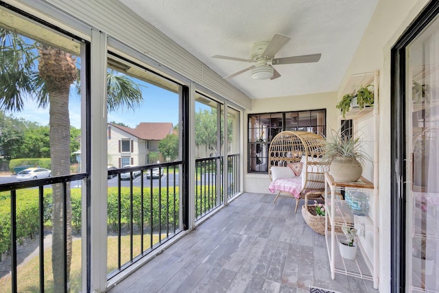 3399 Jog Park Dr, Greenacres, FL 33467 - sunroom featuring a ceiling fan
