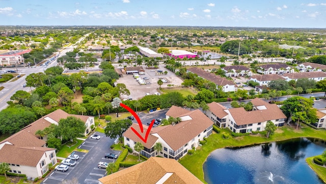 3399 Jog Park Dr, Greenacres, FL 33467 - bird's eye view with a water view and a residential view