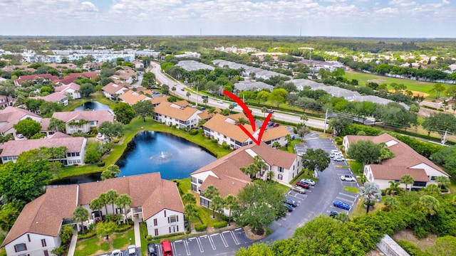 3399 Jog Park Dr, Greenacres, FL 33467 - drone / aerial view with a water view and a residential view