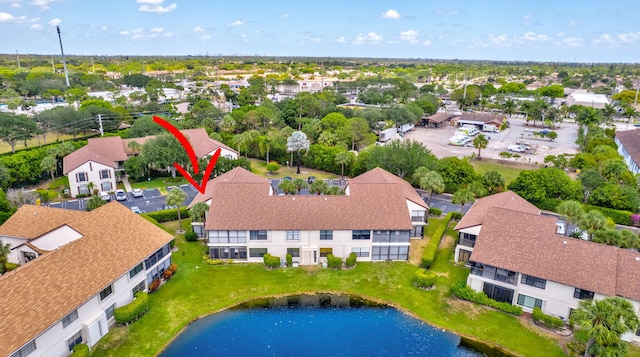 3399 Jog Park Dr, Greenacres, FL 33467 - bird's eye view with a residential view and a water view