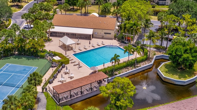 3399 Jog Park Dr, Greenacres, FL 33467 - bird's eye view with a water view