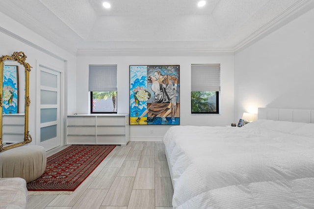 10056 Lexington Cir N, Boynton Beach, FL 33436 - bedroom with crown molding, recessed lighting, and a raised ceiling