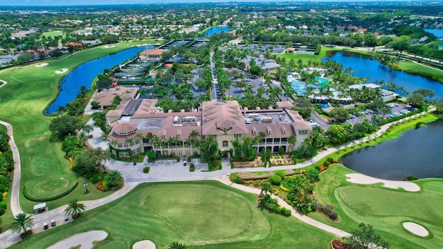 5747 Paddington Way, Boca Raton, FL 33496 - bird's eye view with a residential view, a water view, and golf course view
