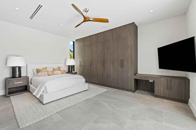 5288 Alton Rd Share B, Unit Share B, Miami Beach, FL 33140 - bedroom with visible vents, a ceiling fan, and recessed lighting