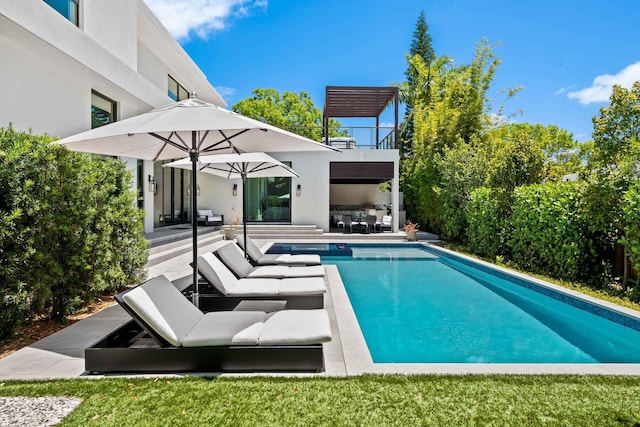 5288 Alton Rd Share B, Unit Share B, Miami Beach, FL 33140 - outdoor pool with a patio and an outdoor living space
