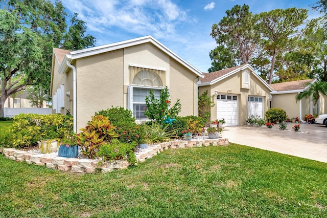 3516 Westminster Dr, Greenacres, FL 33463 - view of front of house featuring stucco siding, a front yard, and a garage