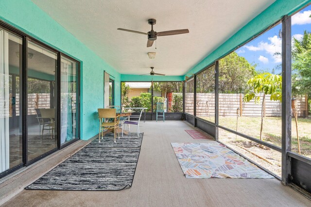 130 SW Airview Ave, Port Saint Lucie, FL 34984 - sunroom / solarium featuring ceiling fan and plenty of natural light