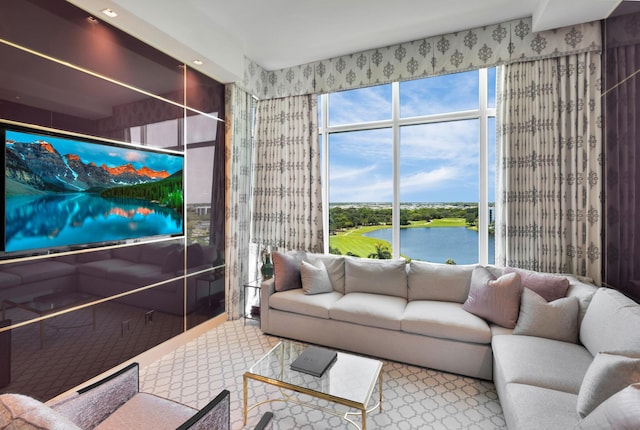 20155 Boca W Dr Unit Phc902, Boca Raton, FL 33434 - living room with a water view