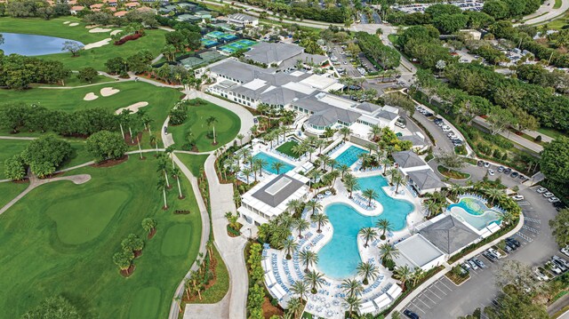 20155 Boca W Dr Unit Phc902, Boca Raton, FL 33434 - view of property location featuring a pool, a golf course, and a nearby body of water