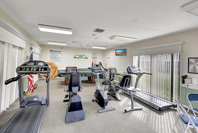 1150 Boxwood Dr Unit 203, Delray Beach, FL 33445 - gym with visible vents and carpet flooring