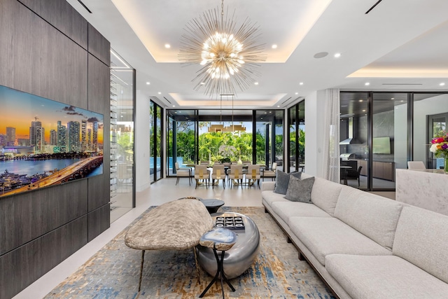 lobby with expansive windows and recessed lighting