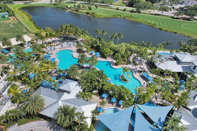4132 NW 55th Pl, Boca Raton, FL 33496 - aerial view of a pool area, a large body of water, and a golf club