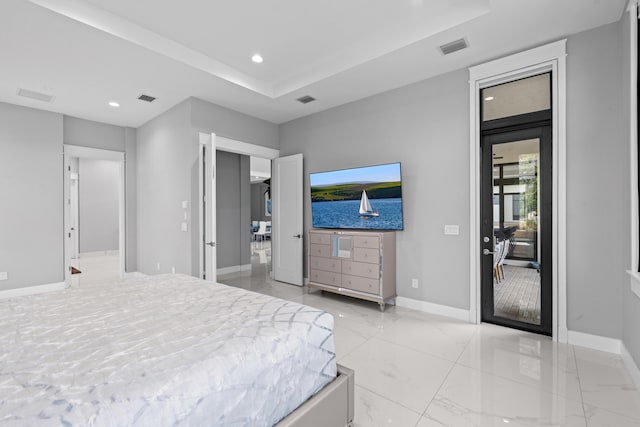 10715 Estuary Dr, Parkland, FL 33076 - bedroom featuring visible vents, recessed lighting, baseboards, and a tray ceiling