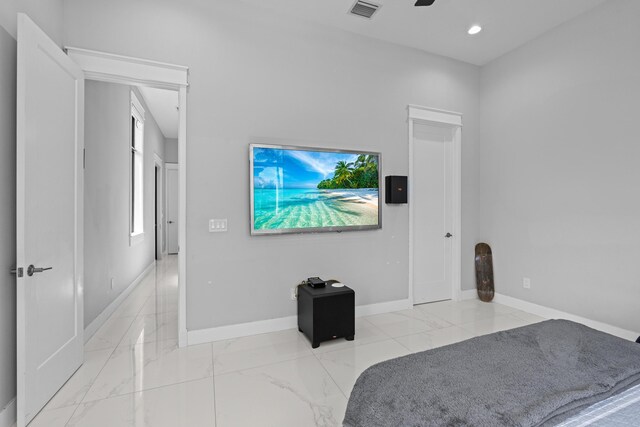 10715 Estuary Dr, Parkland, FL 33076 - bedroom with visible vents, marble finish floor, baseboards, and recessed lighting