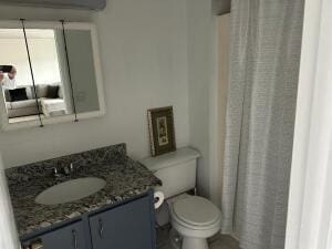 bathroom featuring toilet and vanity