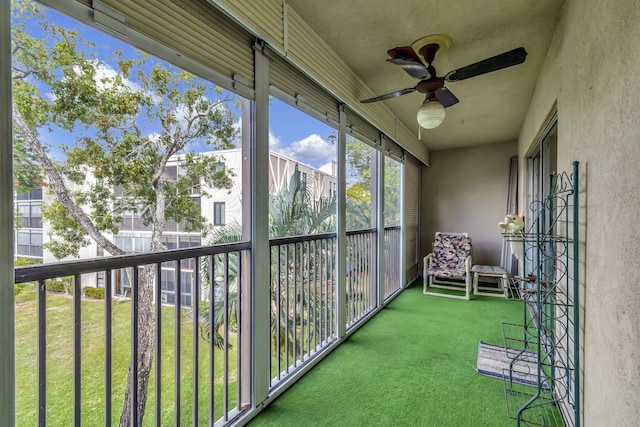 6585 Kensington Ln Unit 307, Delray Beach, FL 33446 - sunroom with ceiling fan