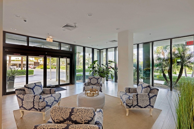 community lobby with visible vents