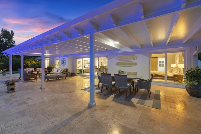 view of patio featuring outdoor lounge area and outdoor dining space
