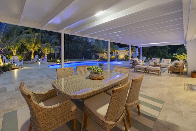 view of patio / terrace with an outdoor hangout area and outdoor dining space