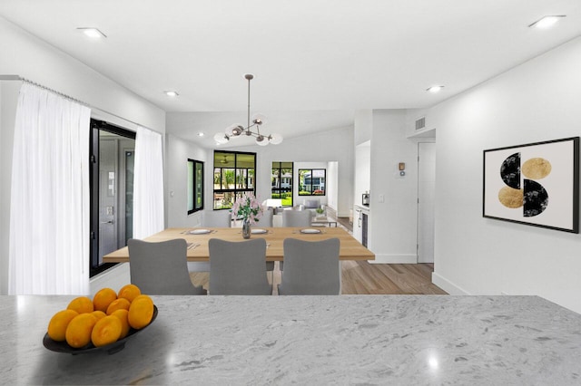 15687 Loch Maree Ln Unit 2404, Delray Beach, FL 33446 - dining space featuring light wood finished floors, a chandelier, recessed lighting, and baseboards