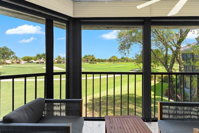 15702 Loch Maree Ln Unit 5804, Delray Beach, FL 33446 - sunroom / solarium featuring golf course view and plenty of natural light