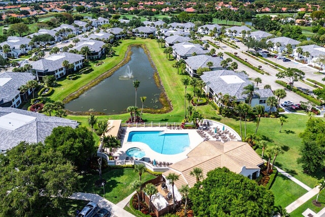 15702 Loch Maree Ln Unit 5804, Delray Beach, FL 33446 - aerial perspective of suburban area featuring a large body of water and a pool area