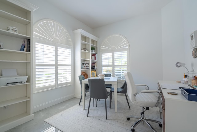 office area with baseboards and a wealth of natural light