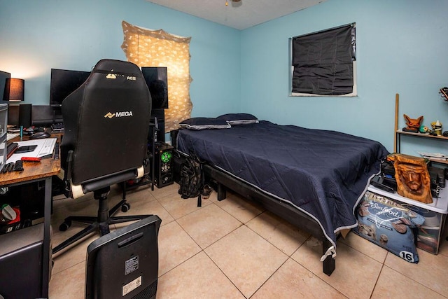 bedroom featuring tile patterned flooring