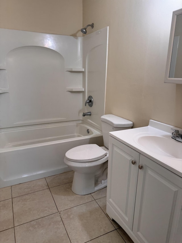 17924 W Sycamore Dr, Loxahatchee, FL 33470 - full bathroom featuring toilet, shower / tub combination, tile patterned floors, and vanity
