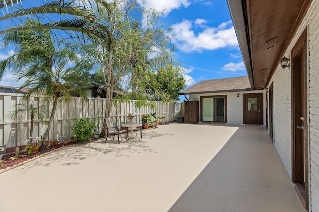 view of patio / terrace with fence