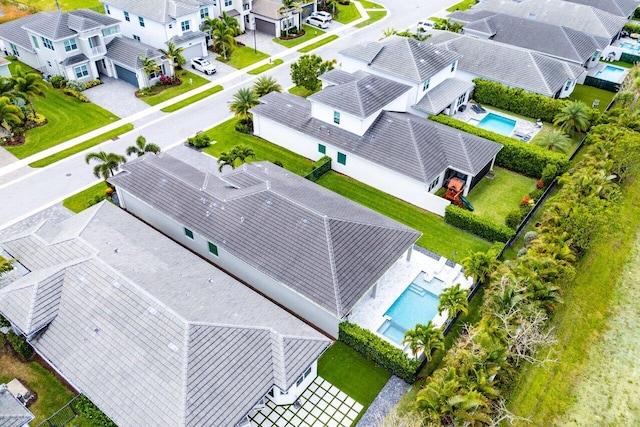 aerial view with a residential view