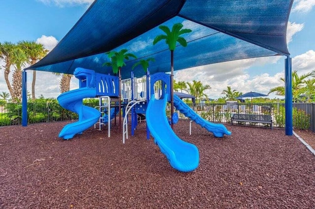 community play area featuring fence