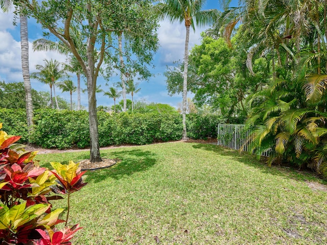 view of yard with fence