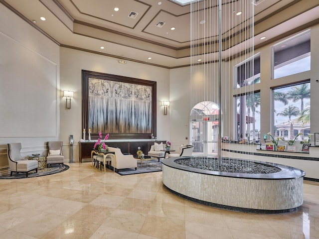 building lobby with visible vents