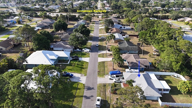 aerial view with a residential view
