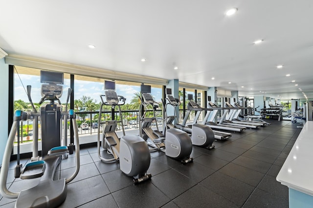 4740 S Ocean Blvd Unit 511, Highland Beach, FL 33487 - gym with recessed lighting