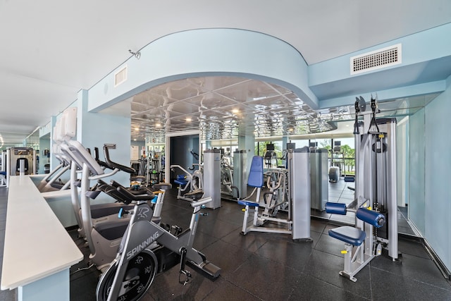 4740 S Ocean Blvd Unit 511, Highland Beach, FL 33487 - workout area with arched walkways and visible vents
