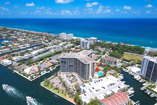 4740 S Ocean Blvd Unit 511, Highland Beach, FL 33487 - birds eye view of property with a view of city and a water view