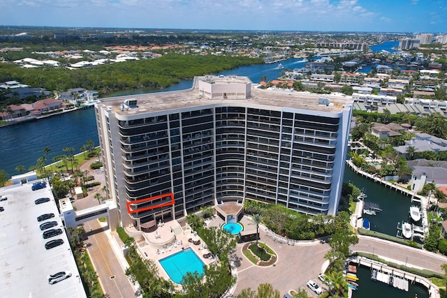 4740 S Ocean Blvd Unit 511, Highland Beach, FL 33487 - birds eye view of property featuring a water view