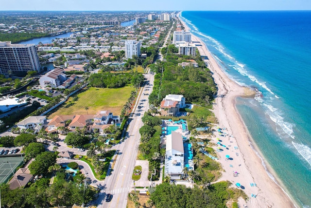 4740 S Ocean Blvd Unit 511, Highland Beach, FL 33487 - birds eye view of property featuring a view of city, a beach view, and a water view