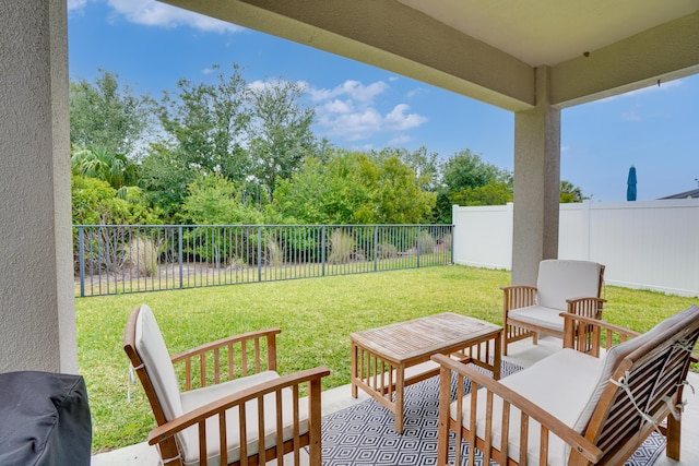 3625 Sapphire Hollow Way, Fort Pierce, FL 34981 - view of patio / terrace with outdoor lounge area and a fenced backyard