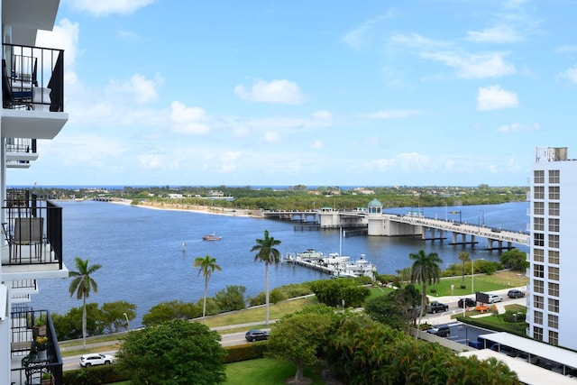 3800 Washington Rd Unit 1002, West Palm Beach, FL 33405 - water view with a notable bridge