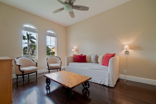4510 Island Reef Dr, Wellington, FL 33449 - bedroom featuring a ceiling fan, baseboards, and wood finished floors