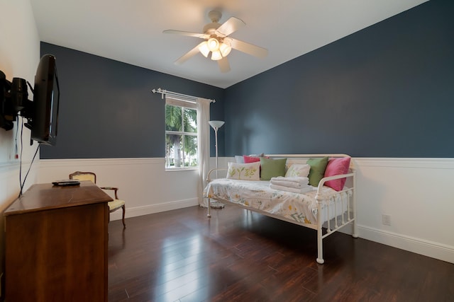 4510 Island Reef Dr, Wellington, FL 33449 - bedroom with baseboards, ceiling fan, and wood finished floors