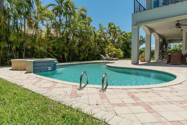 4510 Island Reef Dr, Wellington, FL 33449 - pool with a ceiling fan and a patio