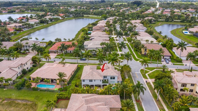 4510 Island Reef Dr, Wellington, FL 33449 - aerial view featuring a water view and a residential view